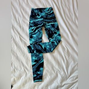 Lululemon Wunder Under Teal Marble Leggings